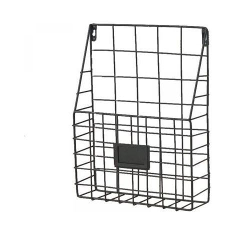1pcs Étagère murale Porte-Magazine/Porte-revue Panier à Journaux Porte Revue Mural (Noir) (1/4)
