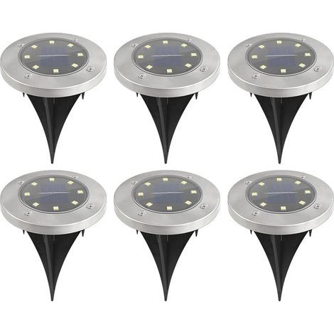 Siet Lampes solaires solaires de 6 pcs, Lampe souterraine à LED imperméable IP65, luminaire d'éclairage de Mini, Lampes solaires extérieures pour Jardin Paysage pelouse Pouvoir Decks (1/5)