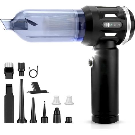GBLY Handstaubsauger Akku Kabellos 17000PA 4 in 1 Bürstenloser Motor 3 Stufen Tragbarer Autostaubsauger Für Auto Haushalt Tierhaare