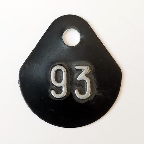 Chiffre goutte d'eau fond noir (à l'unité) estampé "93" en relief blanc hauteur d'écriture 11mm DERANCOURT