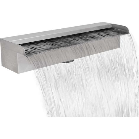 Lame d'eau rectangulaire 45 cm Acier inoxydable pour piscine (1/5)