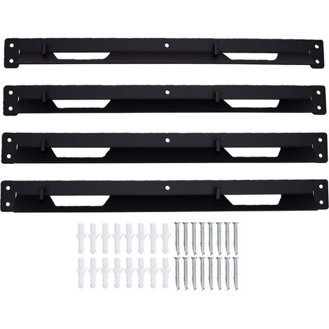 Supports de montage en métal pour boîtes à outils, 4 pièces, adaptés aux boîtes à outils de Garage robustes Stacktech, monture de Support, noir, grand 52x5cm (1/5)
