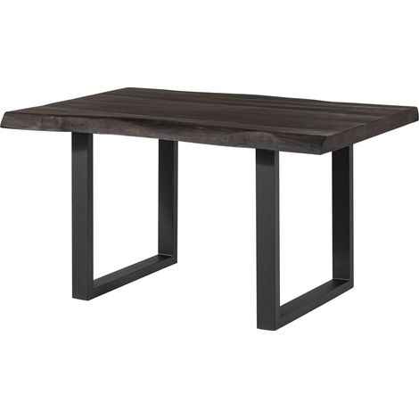 FREEFORM 5 tavolo da pranzo in legno di mango - verniciato grigio / gambe in ferro U antracite matt 160x90