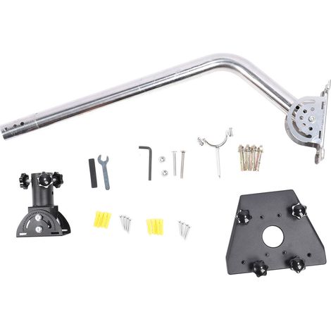 Support Universel de Fixation pour Antennes Satellites - Bracket Mount Type B - Modèle Extensible Alliage Acier avec Bras Long de 43cm et Rotations 360°/160° (1/5)