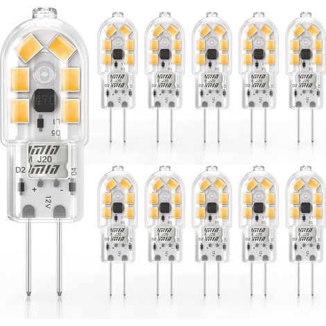 10er-Pack – G4 LED 1W – Entspricht 10W Halogen – Warmweiß 3000K – AC/DC 12V – Nicht dimmbar