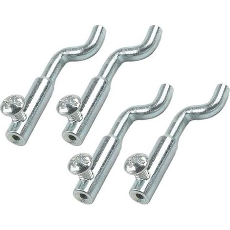Lot de 4 embouts de câble en forme de Z pour tondeuses à gazon, serre-câble en métal pour câbles de 2 mm, montage robuste à un trou, argenté (1/5)