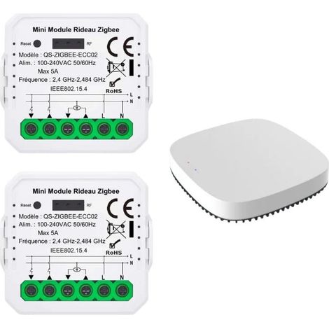 Module Interrupteur pour Volet Roulant Zigbee (2 pièces) + passe