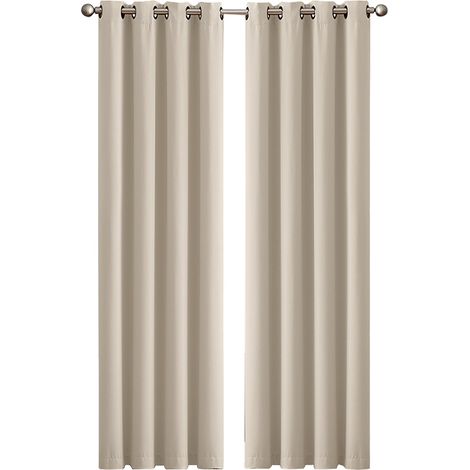 Marlow 2x Blackout Curtains Thermal Blockout Eyelet Ring Top 117x183 for Bedroom
