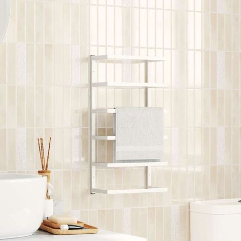 vidaXL Toallero de acero blanco 24x12x48 cm (1/5)