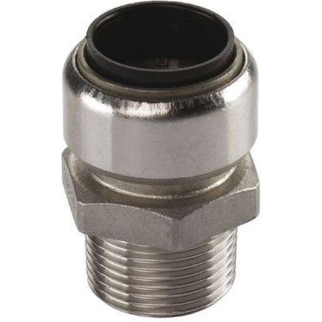 Edelstahl Steckfitting Tectite Übergangsverschraubung Außengewinde 22 mm - 3/4 Zoll DVGW 5 Stück
