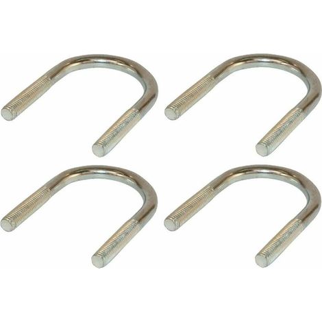 – Lot de 4 boulons en U rond acier zingué – Bride de fixation pour tuyaux – M8 x 33mm – Entraxe 43mm – Longueur 58mm (1/2)