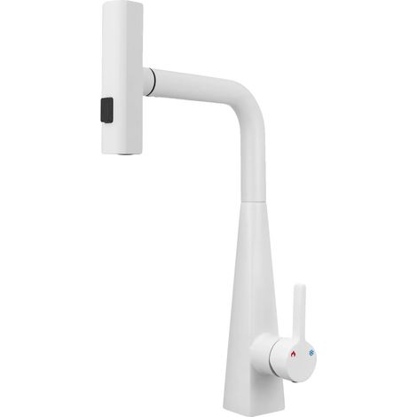 Robinet de cuisine à tirage, acier inoxydable 304, noyau de valve en céramique, BLANC (1/2)