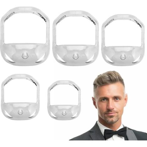 5pcs Transparent Beard Styling Templates 5 Sizes Abs Beard Shaping Tool Practical Goatee (1/5)
