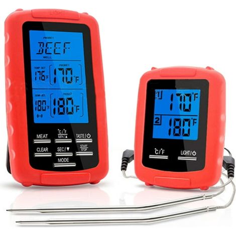 Thermomètre à viande sans fil double sonde numérique pour barbecue, grill, fumoir, four et cuisine (1/5)