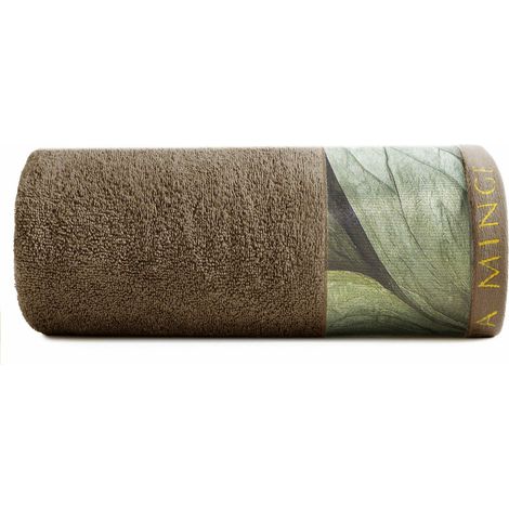 Asciugamano Sylvia 50x90 marrone verde Ewa Minge 485g/m2 Eurofirany