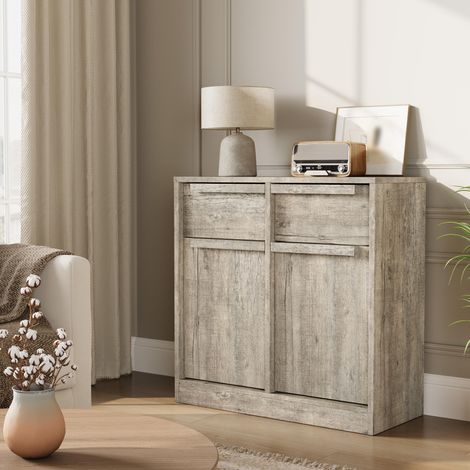 Buffet 80 cm 2 portes 2 tiroirs – bois moderne (1/5)