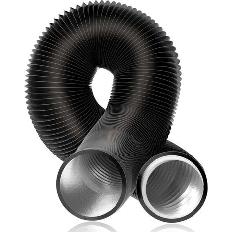Flexibler Aluminiumschlauch Ø 150 mm, PVC-Abluftschlauch, flexible Luftkanäle, schwarzer Schlauch
