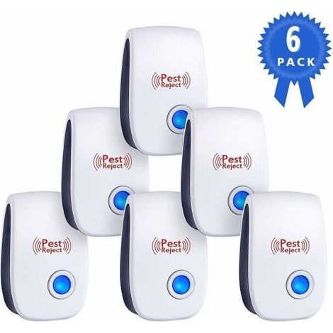 Répulsif Ultrason Souris et Rat - Prise à Double Fréquences Ultrasonique Puissantes - 6 Appareils Repulsif Ultrasons Anti Rongeur,Fouine et Loir - Protection Efficace en (1/5)