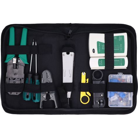 Outil de Découpe et Dénudage Câble Réseau, Pince Multifonction pour Installation et Réparation Kit (1/5)