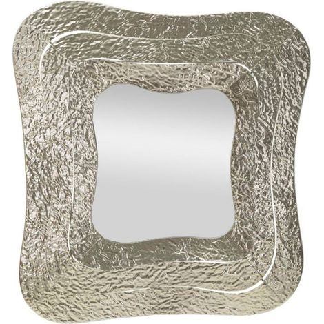 Specchio da parete in metallo argento, 74x7x79 cm – Aury Square (1/5)