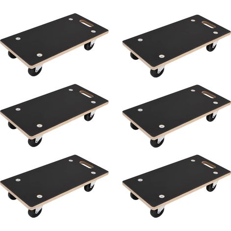 Chariot de Transport 6 pcs Gris Contreplaqué