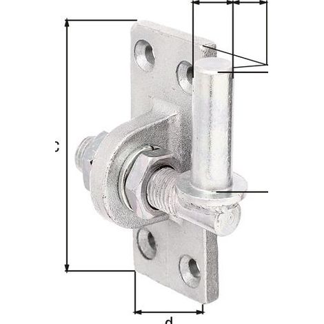 ALBERTS Kloben z.Anschrauben, verstellb., gelb vz.DornØ16mm, Platte BxH45x105mm, Gewinde:M16 (1/4)