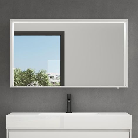 Mai & Mai Spiegelschrank Bad mit Beleuchtung Badezimmerschrank Hängeschrank Badezimmerspiegel BxTxH 120x12x70 cm Weiß matt Spiegelschrank-01 (1/5)