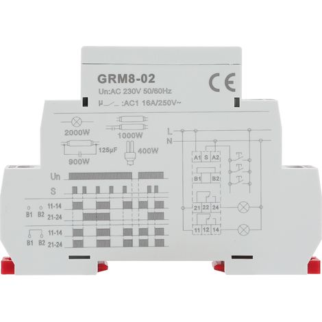 Relais à impulsion électronique GRM8-02, relais à verrouillage, relais mémoire, 230 V CA (1/5)