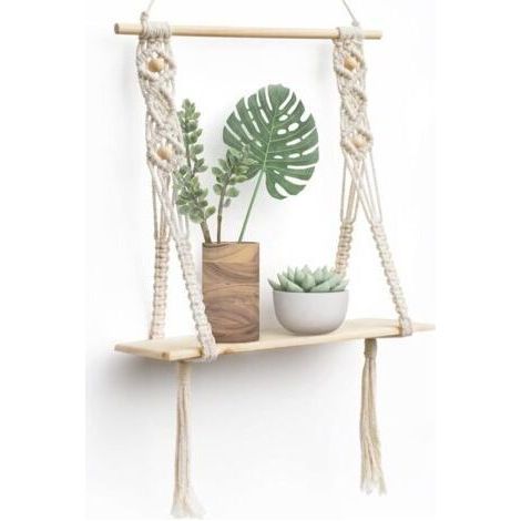 Etagère de Salon - Etagère Murale Bois Tassel Boho - 5060 CM, 1 jeu (1/5)