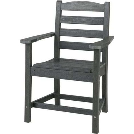 HDPE résistant aux intempéries pour un confort durable, fauteuil de jardin gris pour balcon ou terrasse (1/2)