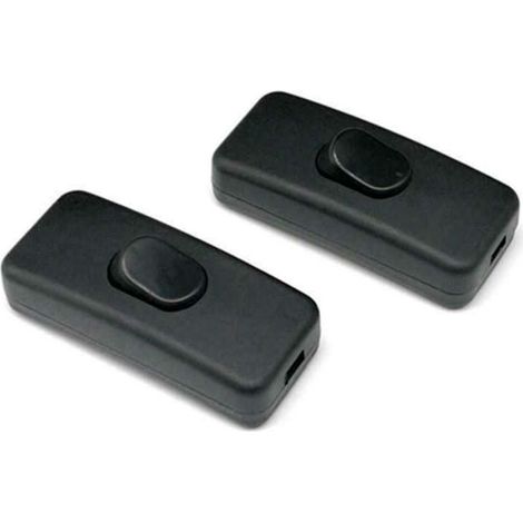 Lot de 2 Interrupteur Lampe Interrupteur à Cordon en Ligne Interrupteur Lampe de Chevet Interrupteur Torpedo Interrupteur à Touche Basculante pour Petit Appareil ou Lampe. (1/4)