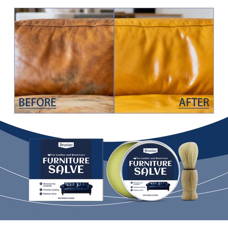 Soin réparateur et nourrissant pour le cuir (mobilier, vêtements, sacs à main) - 100 g + pinceau (1/5)