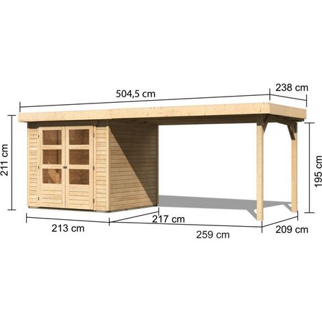 SH Askola 2 natur 213x217x211 im Set mit AD 2,80 m Breite
