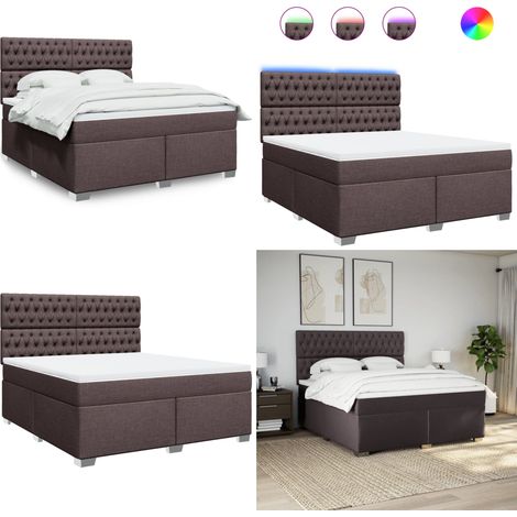 vidaXL Boxspringbett mit Matratze Dunkelbraun 180x200 cm Stoff (1/5)