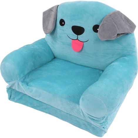 Canapé enfant bleu en forme de chiot, mignon, pliable, petit canapé-lit, siège enfant double couche (1/5)