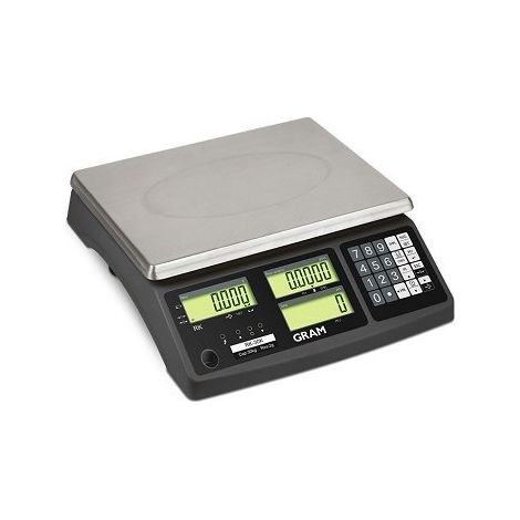BILANCIA CONTAPEZZI  GRAM  MODELLO RK-6  6,00 KG  USB  CONNESSIONE PER STAMPANTE  STRUTTURA IN PLASTICA  PIATTO IN ACCIAIO  BATTERIA RICARICABILE