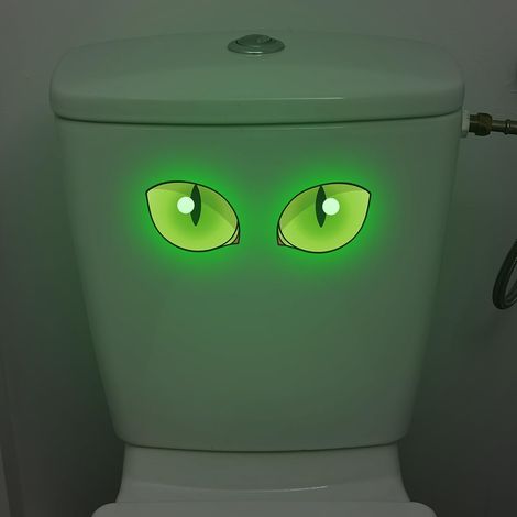 Reflektierender Aufkleber mit grünem Auge – Sicherheit bei Nacht, wasserfest, für Toiletten-/Badezimmersitz
