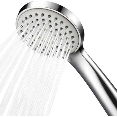 Pommeau de douche à main haute pression, économie d'eau, 3 types de jets, pommeau de douche universel avec surpresseur pour basse pression, chromé (1/4)