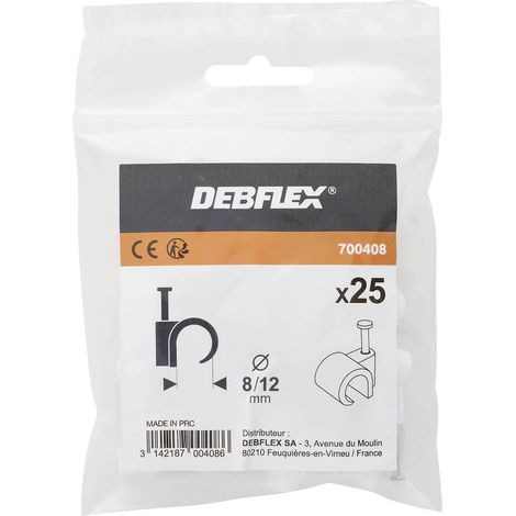 DEBFLEX - ATTACHE FILS Ø 8 A 12 MM BLANC SACHET DE 25 - 700408 (1/5)