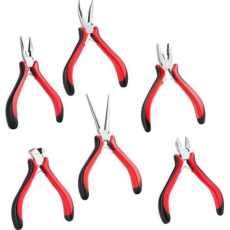 6 x jewellery pliers, long nose pliers, angled nose pliers (1/5)