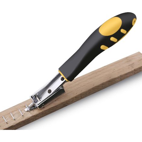 Agrafeuse pour bois, agrafeuse robuste, agrafeuse avec poignée en caoutchouc, agrafeuse pour meubles, parquets, caisses en bois, carton, cadres photo (1/5)