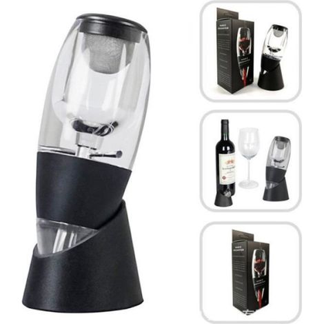 Aérateur de Vin - - Carafe Magique - Matériau AS - Design Contemporain - Noir (1/4)