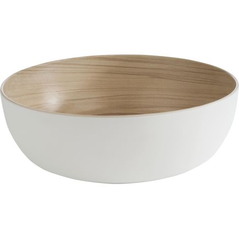 APS Frida bol aspecto madera/blanco, capacidad 4,70 litros, altura 95 mm, ø 300 mm