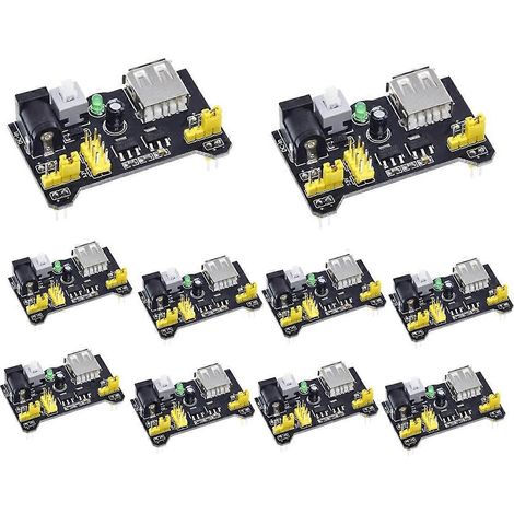 10 modules d'alimentation pour plaque d'essai MB102 (2 voies 3,3 V / 5 V). (1/5)