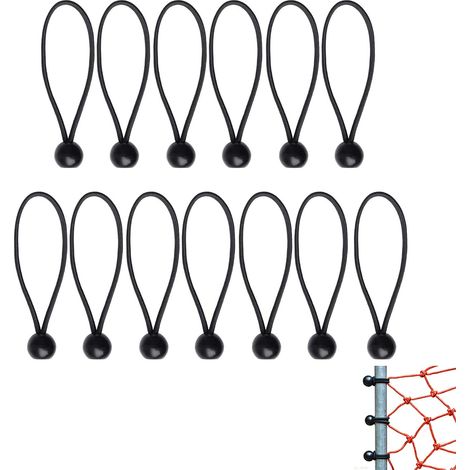 Tendeur Elastico - Cuerda Elastica Con Gancho Esferico - Para Lona Carpa Sombrilla Camping - 30 Unidades - Longitud 15 Cm (1/5)