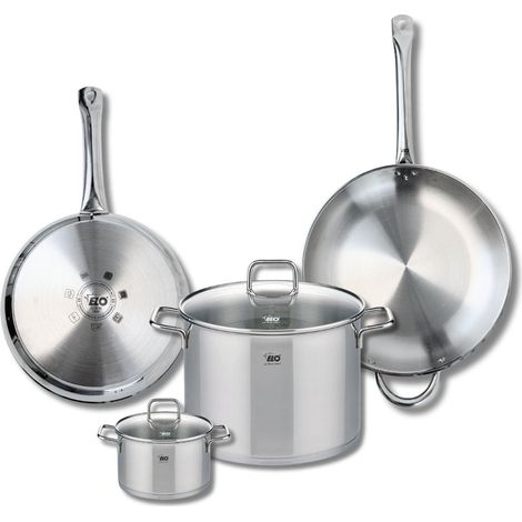Ensemble de 2 Poêles de cuisson 28 et 32 cm et 2 faitouts 14 et 26 cm Elo Profi Citrin (1/5)
