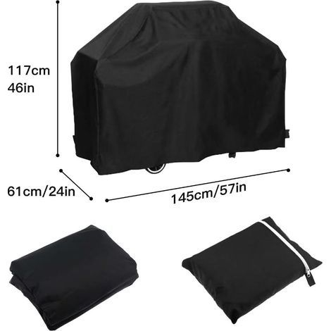 Grillabdeckung, Grillschutzplane, winddicht/UV-beständig/wasserdicht/feuchtigkeitsbeständig/staubdicht, 147 x 61 x 117 cm (1/4)