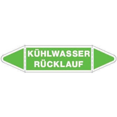 Klebeschild Kühlwasser Rücklauf, Deutsch, 70 x 18
