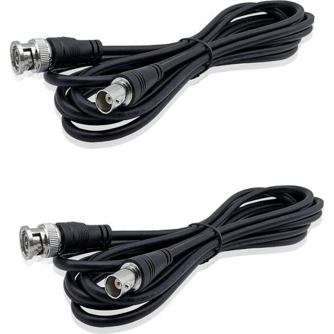 2 Câble Extension BNC Mâle Femelle 3m Cuivre Pur Blindage Alu Pour CCTV Vidéosurveillance