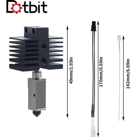 Bamboo head hot end kit for upgrading Qidi MAX/PLUS 3/Smart 3 3D printers. (1/4)